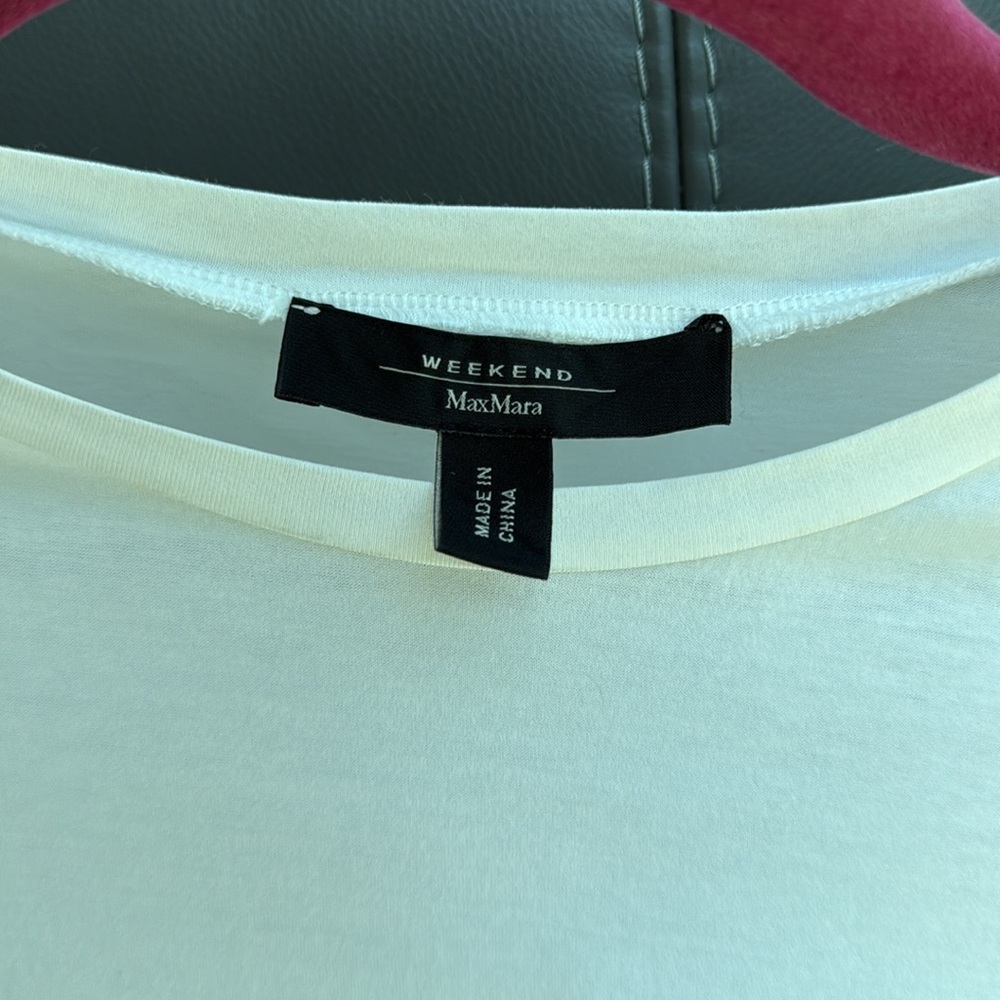MaxMara Cream Weekend white top, tshirt, prime cotton, printed design Size M - Picture 9 of 11